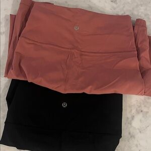 lululemon athletica Cropped Pants in Coral and Black